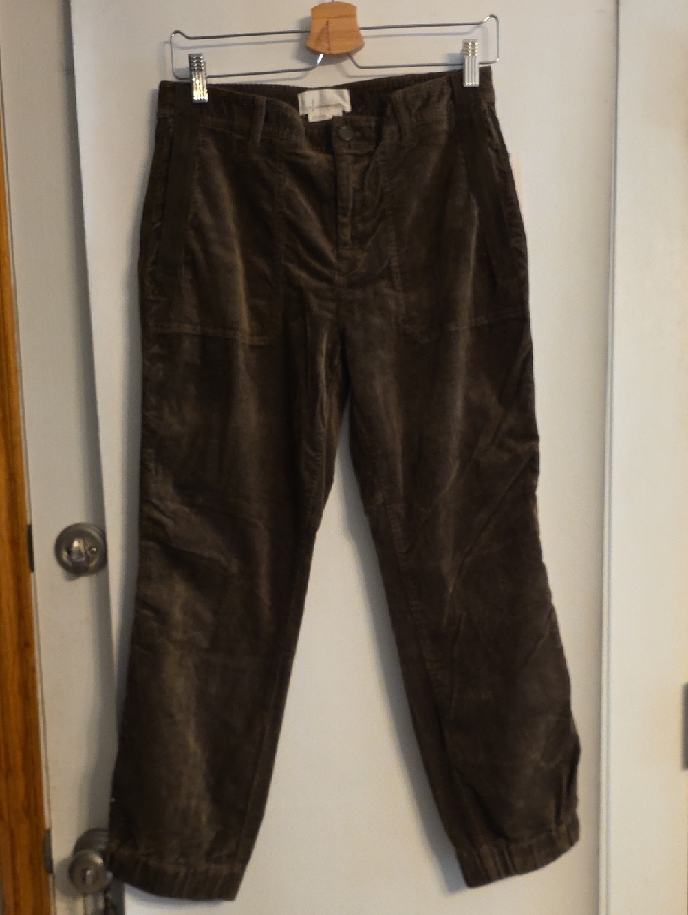 Anthropologie Women's Dark Brown Corduroy Trousers